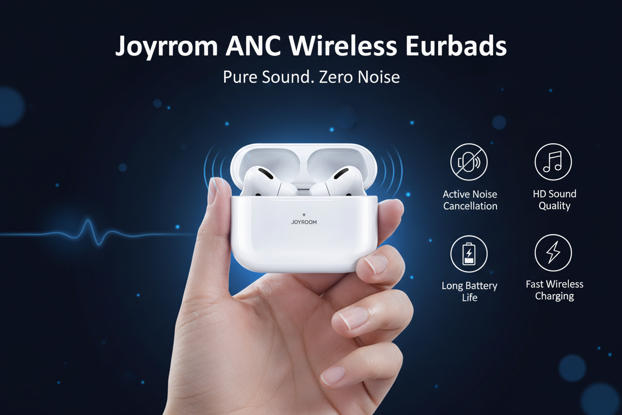 Joyroom ANC Earbuds – Premium Dark Blue Wide Banner
