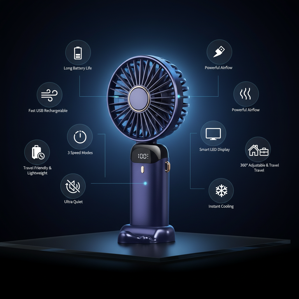 LED Digital Display Portable Fan - Premium High Converting Image